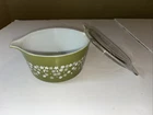 Vtg Pryex 473-B Spring Blossom Green Crazy Daisy Casserole Dish With Lid 470-C