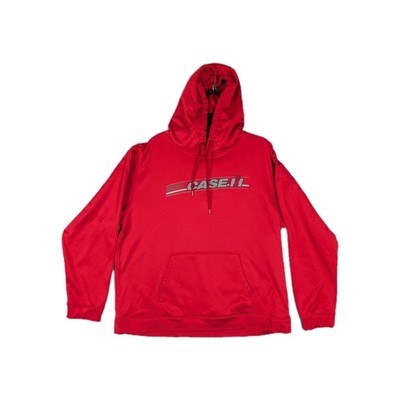 Case IH Hoodie Men s XL Red Sport Tek Graphic Print Logo With Kangaroo Pocket 