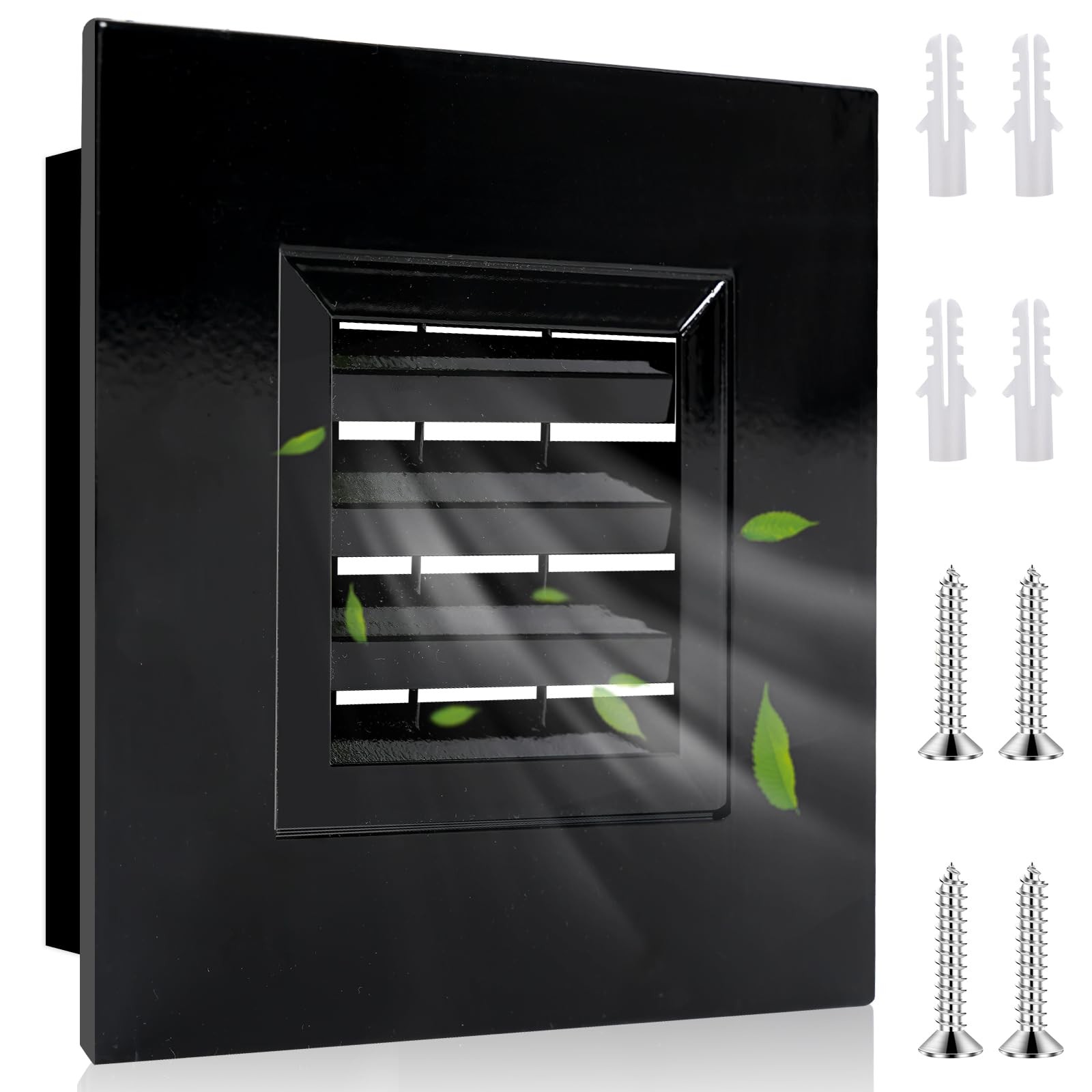 6 x 6 Inch Aluminum Gable Vent with Screen Louvered Vents for Attic Shed Wall