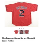 Alex Bregman Signed/Autographed Boston Red Sox Baseball Red Jersey, Beckett COA