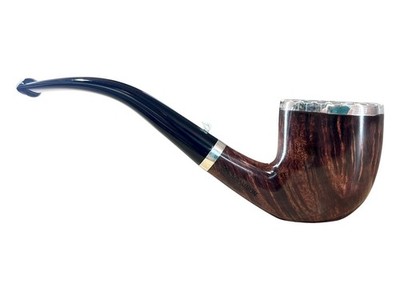 PIPA L ATRA DALL OUVA DORO BACKGAMMON BENT BILLIARD BROWN RIM IN SILVER