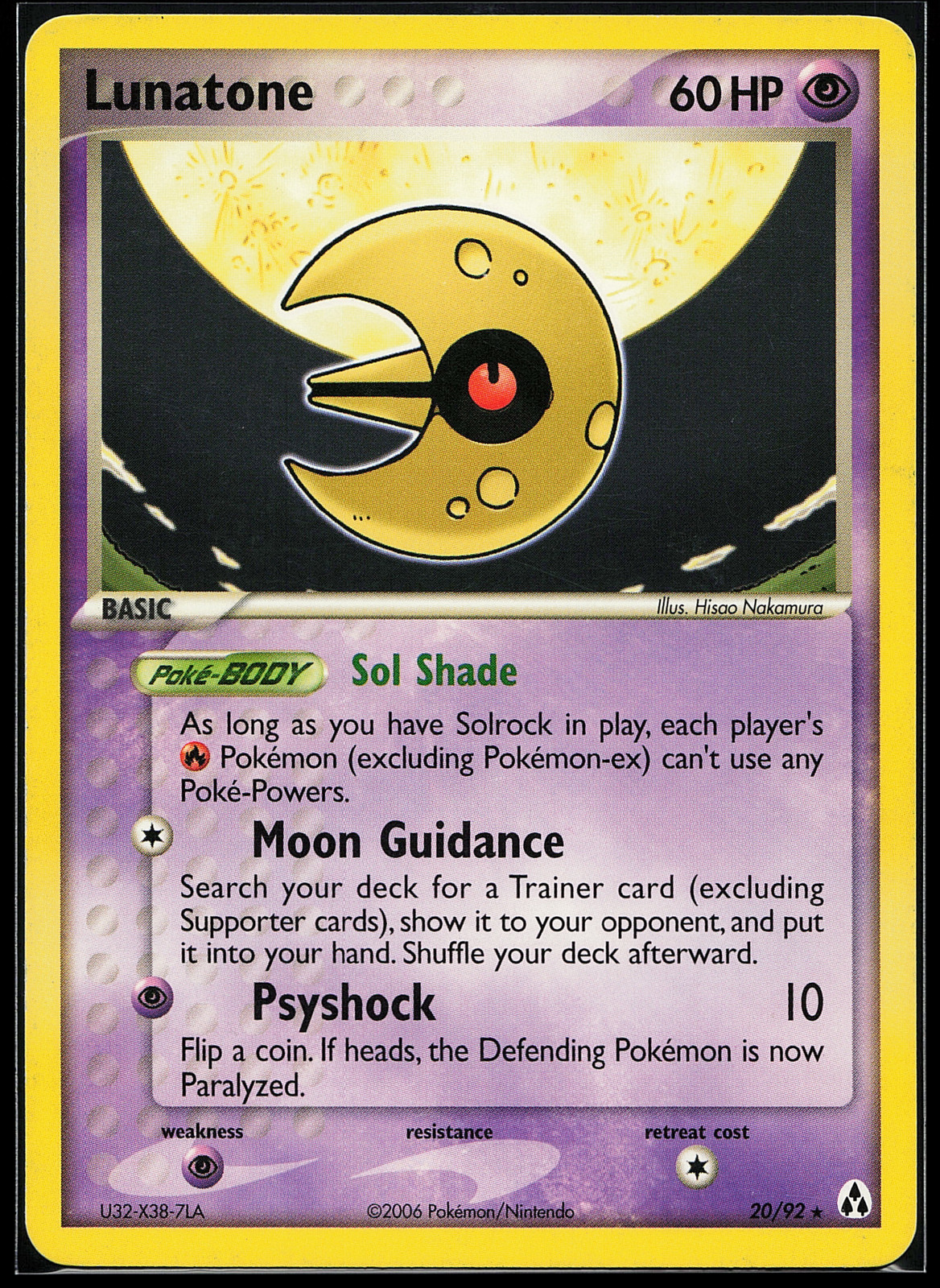 Lunatone 20/92 Rare Legend Maker Pokemon Card