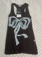 NEW NWT with tags Sequin Tank Top Size S Dark Brown Sleeveless Party Night Out