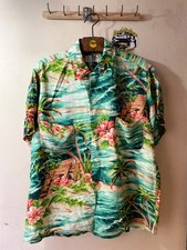 Vintage 1950s Penney  s Hawaiian Shirt Rayon Made in Japan Scenic Aloha M