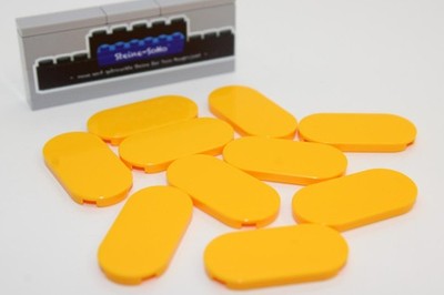 Lego (c) 10x Fliese rund / oval - 2x4 - hellorange - 66857 - tile bright