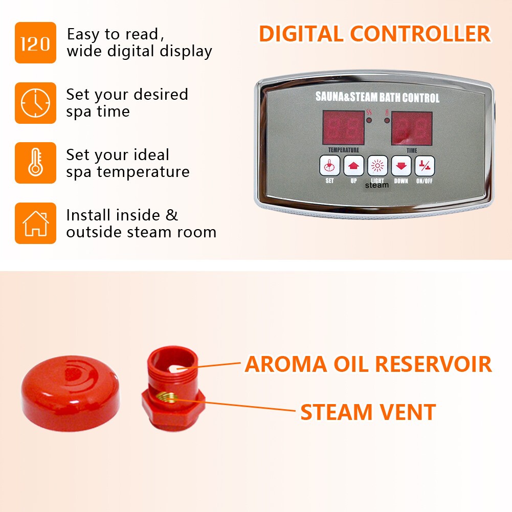 9KW ST-135M Steam Shower Steam Generator Sauna Bath Spa Shower Home & Controller