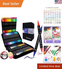 Acrylic Paint Markers 72 Colors with Bag, Acrylic Paint Pens with Brush Tip a...