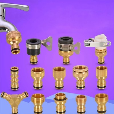 Brass Fitting Water Tap Faucet Adapter Hose Pipe Connectors Garden Kitchen Sink