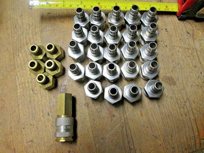 nos rectus air hose coupler + connectors type 25 nw 7.4 lot of 30
