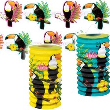 TROPICAL TOUCAN LANTERN BUNTING Summer Boho Floral Garden BBQ Tea Party Garland