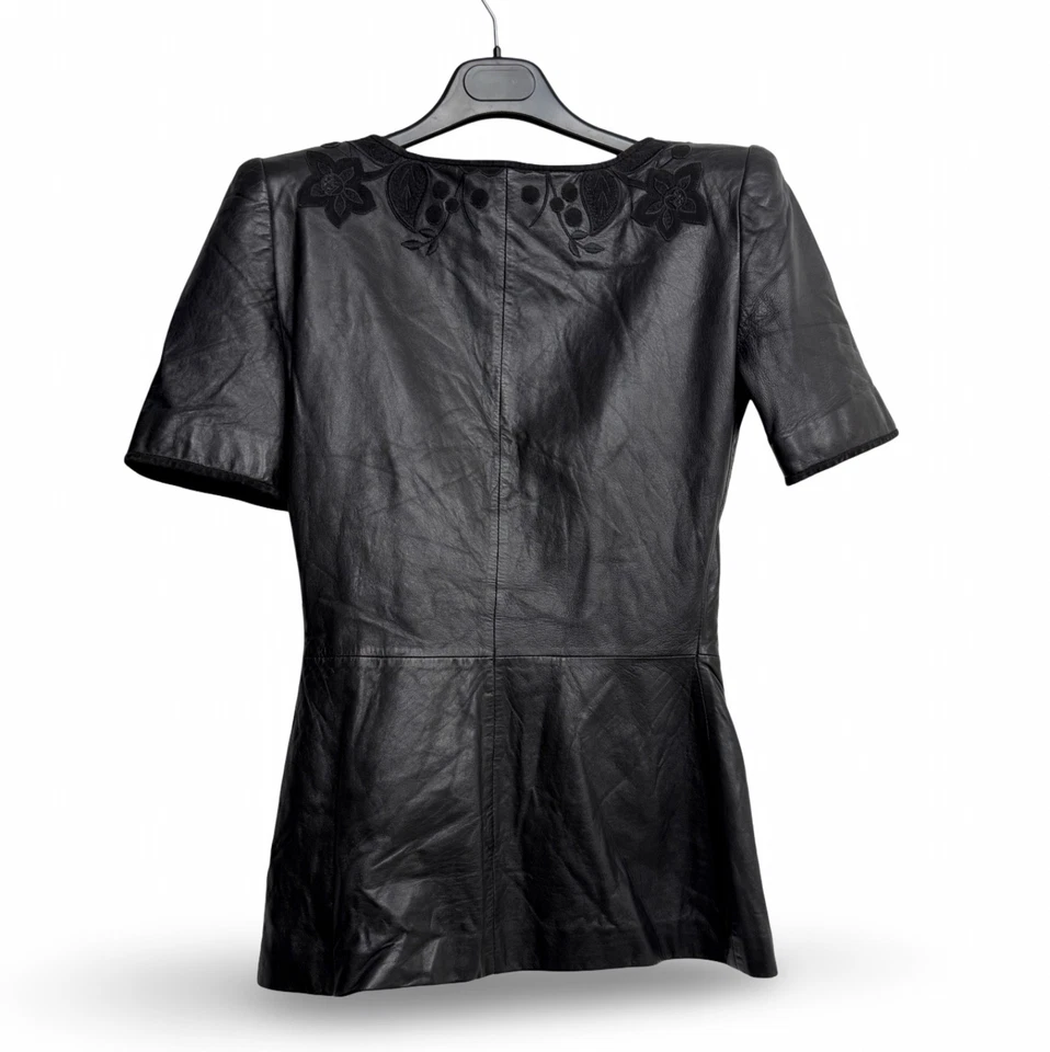 Blusa Top Archive🔥 Valentino Boutique Años 80 Vintage Cuero Talla 42 Foto 4 de 4