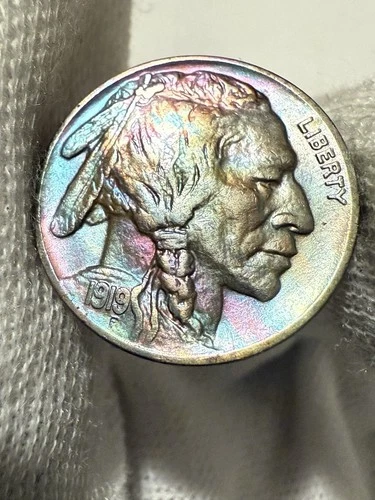 1919 Buffalo Nickel, Gem BU++ High Grade Toned Nice Color WOW