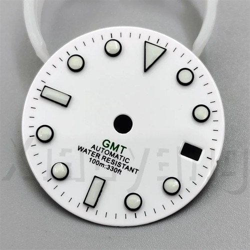 Esfera de reloj brillante esfera negra blanca azul verde azul rojo naranja GMTText negro dorado - Imagen 19 de 48