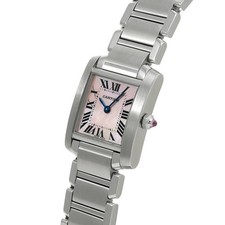 CARTIER Tank Française Sm W51028Q3 Pink Ladies Used Watch #33810 2
