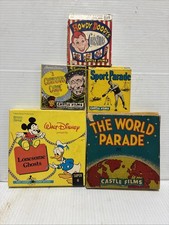Lot of 5 (4)8 MM & (1)Super 8 Reel To Reel Movie Castle Films & Walt Disney