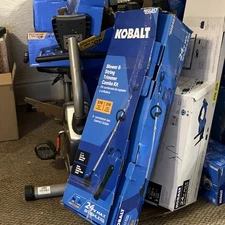 Kobalt 24-volt Cordless Battery String Trimmer and Leaf Blower and 4 Ah (open bo