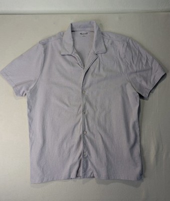 Madewell Knit Easy Camp Collar Shirt Short Sleeve Men's Large Relaxed Casual