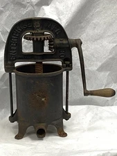 Antique Enterprise MFG Co Cast Iron Sausage Stuffer Lard & Fruit Press USA Made