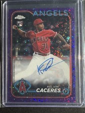 2024 Topps Chrome Rookie Autographs Kelvin Caceres #RA-KC Purple Refractor /250