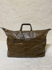 MARIO VALENTINO monogram Boston bag large capacity brown PVC leather unisex