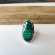 Amazing Malachite Gemstone Ring 925 Sterling Silver Beautiful Girls Ring PG7423