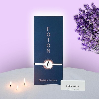 Scented Candle 18 Oz Lavender Love Long Lasting 120 Hours Foton Led Pearled Sand