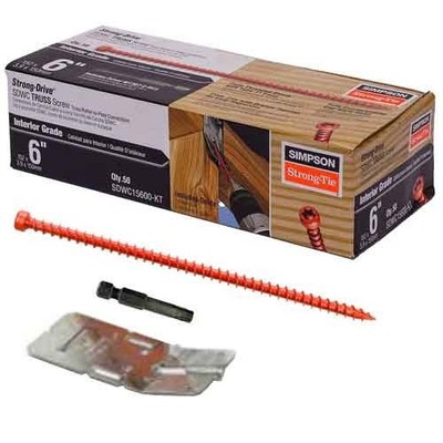 6'' Strong-Drive SDWC15600-KT Truss Plate Structural Screw Orange Zinc Box of 50