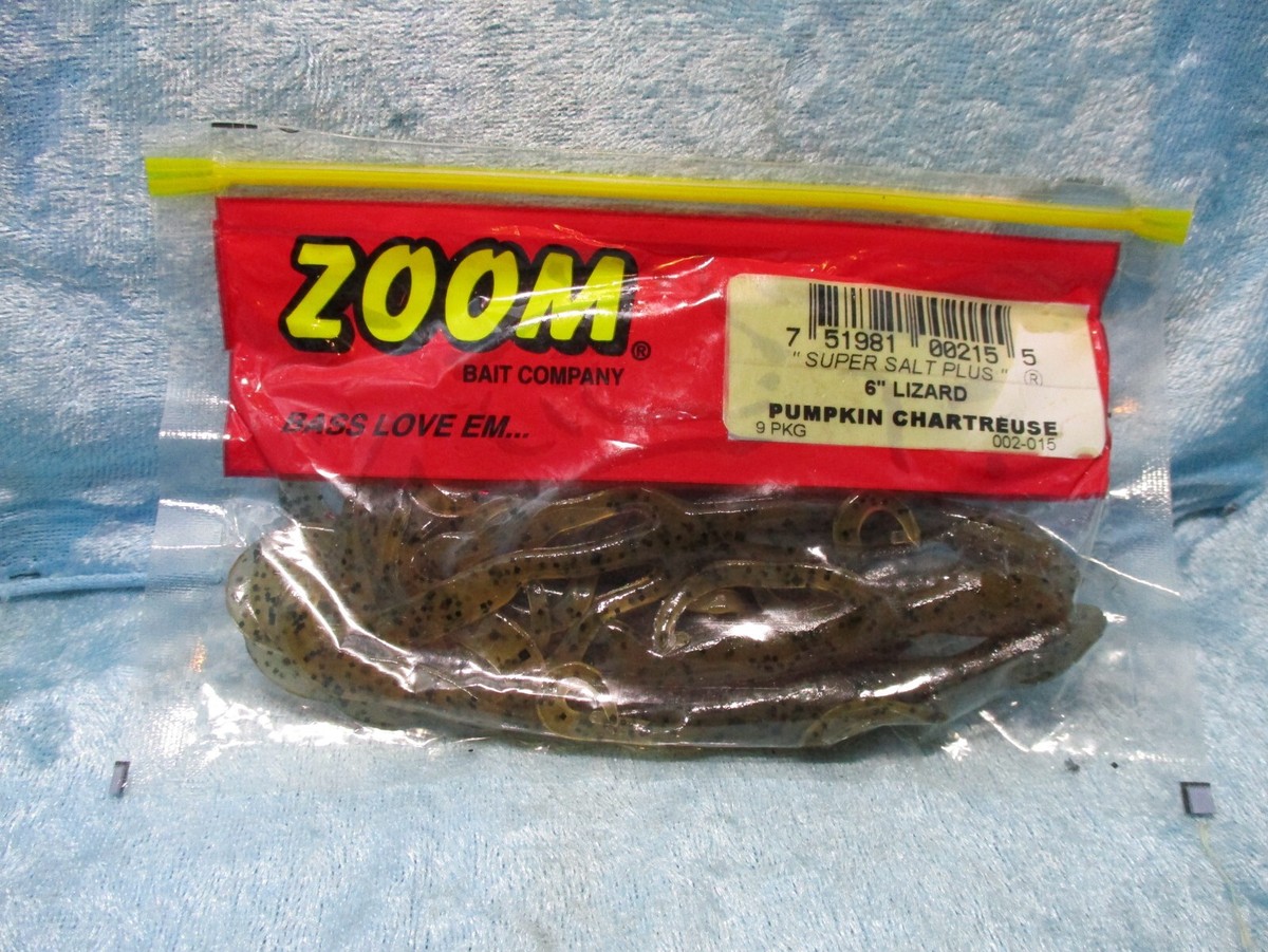 ebay.com lizard fishing lure LAKE FORK CO HYPER Our 6 Lizard is a soft plastic bait with a smooth body with excellent action feet and tail Zoom Pumkin Chartreuse 6 inch