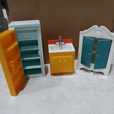 Fisher price VINTAGE 1970's Yellow Kitchen Set with pantry