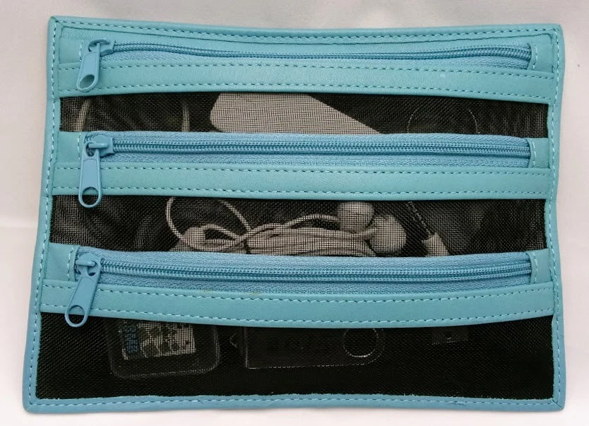 (NUEVO) Organizador de accesorios de tecnología multimedia de cuero azul teniente Foto 2 de 4