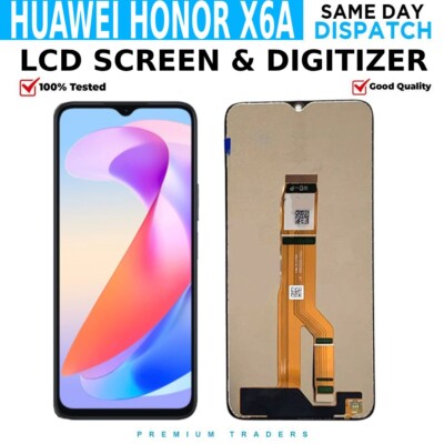 For Honor X6A WDY-LX1/LX2 LCD Touch Screen Display Digitizer Replacement Black
