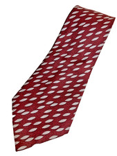 Vintage Necktie Wide Neck Tie Jacquard Intricate Burgundy Maroon Grey Seed