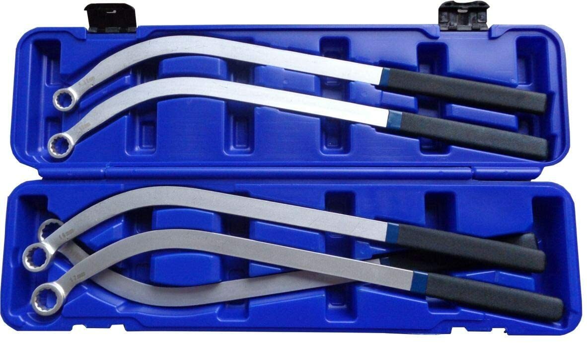 SET 5 PEZZI CHIAVI TENDICINGHIA POLIGONALE LUNGHE A TESTA PER PULEGGIA 13/19 mm