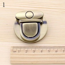 2 X Closure Catch Lock Tuck Clasp Fastener for Leather Bag Metal Bronze Vintage