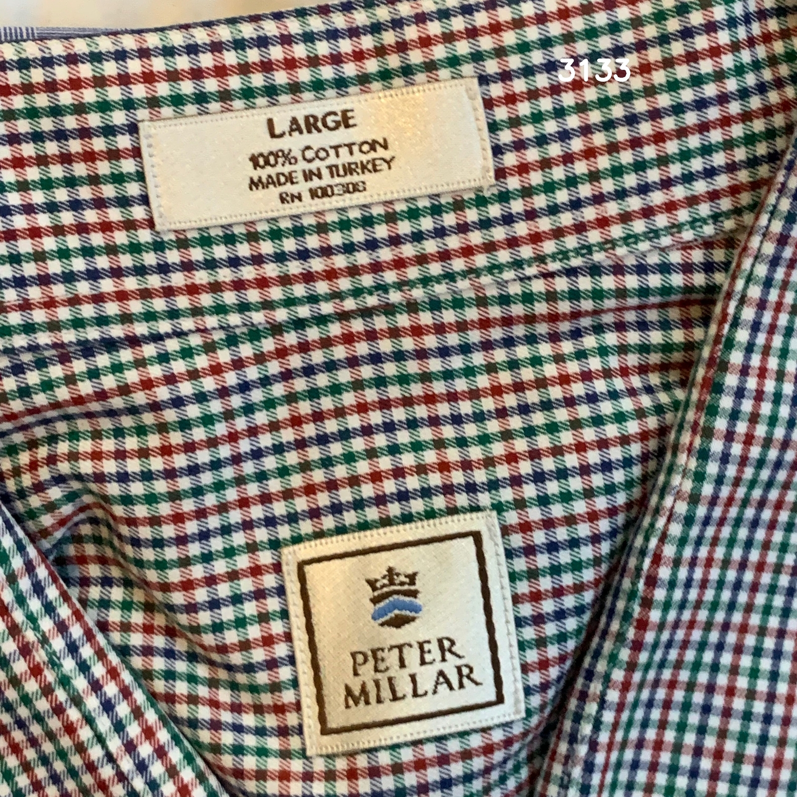 Peter Millar Vintage Blue Pattern Striped Long Sl… - image 14
