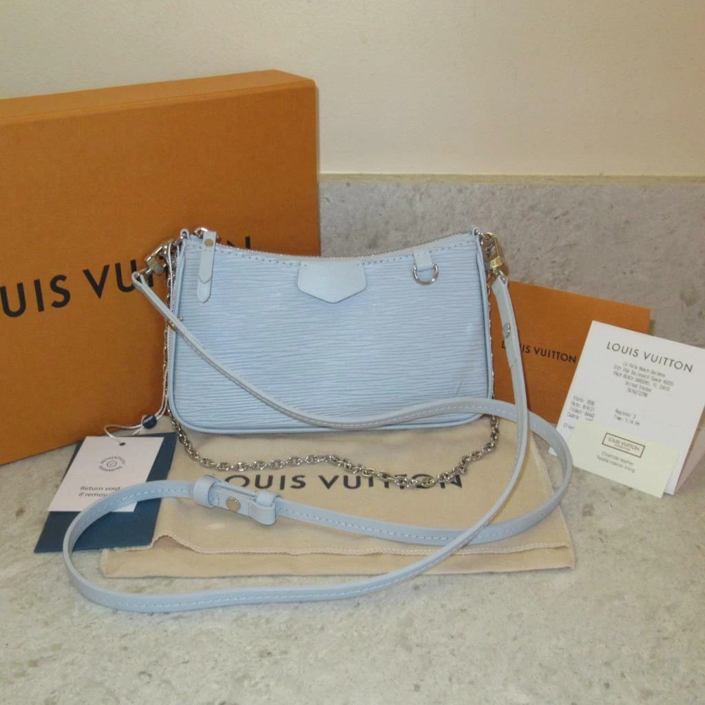 RECEIPT 2021 Used 1x Louis Vuitton Epi Blue Easy Pouch on Strap