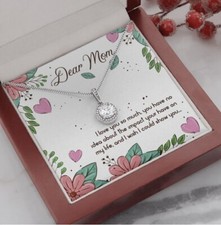 Dear Mom Necklace With Message Card Gift for Mom or Mother From Daughter or Son