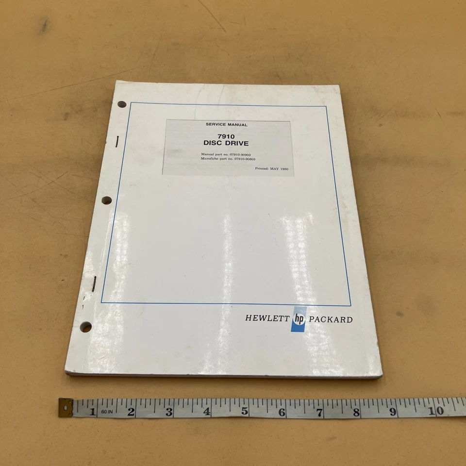 1980 Hewlett Packard HP 7910 Disc Drive Service Manual Part No. 07910-90903 - Image 2 of 4