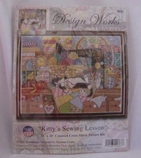 Design Works "Kitty's Sewing Lesson" Counted Cross Stitch Kit 14 Ct 2863 New