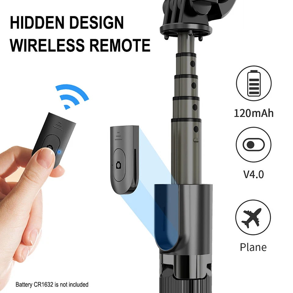 Селфи палка штатив Bluetooth беспроводной пульт дистанционного управления стойка для iPhone 13 Pro Max 12 11 - Изображение 4 из 4