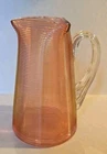 Indiana OLD ENGLISH THREADING  6.5” Pitcher** Depression Era Ribbed Ripple Glass