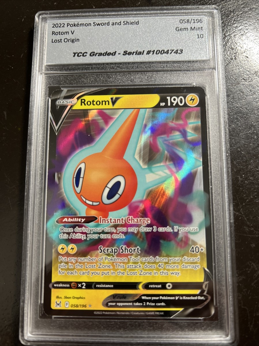 Pokemon Lost Origin Rotom V 058/196 TCC Graded Gem Mint 10 | eBay