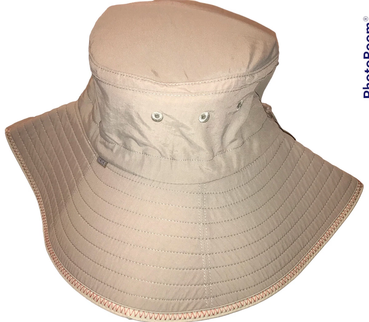 REI Outdoor Sun Safari Outdoor 100% Nylon Bucket Hat w/ Sweatband Size S/M  Khaki