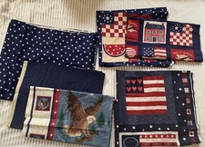 Vintage Fabric Traditions Americana Stars Flag Patriotic Patterns Large Bundle