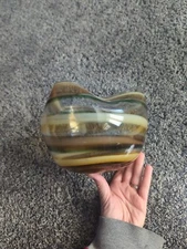 VINTAGE MURANO ART GLASS BOWL ASHTRAY DISH ITALIAN MULTI COLOR SWIRL VENETIAN 