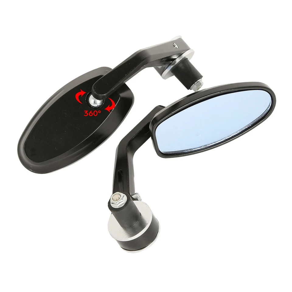 Universal Motorcycle 7/8" Handle Bar End Mirrors Fit For Honda Yamaha Suzuki BMW — 第 3/4 张图片