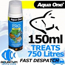 Aqua One Aquarium Fish Tank Bio Starter 150ml Bacteria Treatment Conditioner