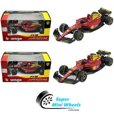 Bburago 1:43 Ferrari Racing 75th Anniversary F1-75 2022 #16 & #55 Formula Racing
