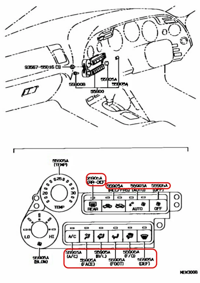 Toyota Supra JZA80 MKIV RHD genuino aire acondicionado control calefacción perillas JDM Japón Foto 3 de 4