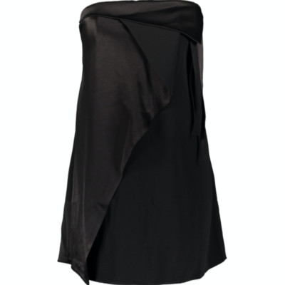 Halston Heritage Origami Fold Satin Back Crepe Top - Black - UK 10/US 8 - £300